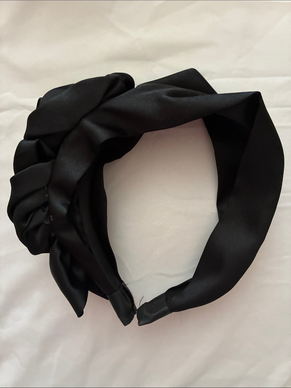 Marciano Black Satin Knotted Headband